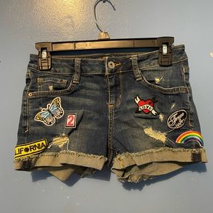 embroidered jean shorts